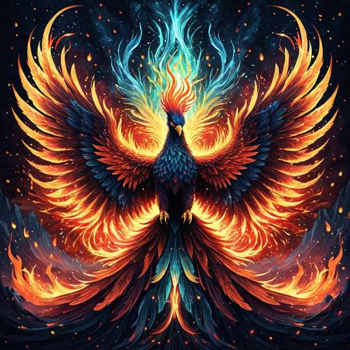 Ethereal Twin Phoenix in Fiery Flames Ethereal Twin Phoenix in Fiery Flames