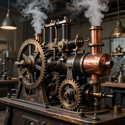 Intricate Steampunk Workshop Machinery
