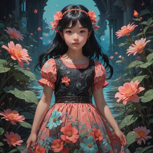 Kawaii Summer Girl in Twilight Illumination Kawaii Summer Girl in Twilight Illumination