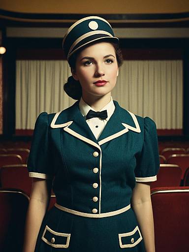 Vintage Cinema Usherette Portrait