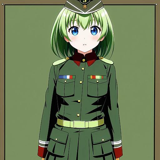 Illustration of Hida ema, girls und panzer in the style of Gin'ichi (akacia)