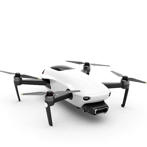 Futuristic Sleek White-Black Drone