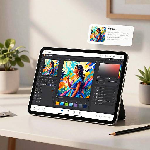 AI Art Editor Tablet Workspace