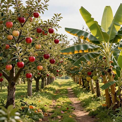 Whimsical Orchard of Dancing Fruits
