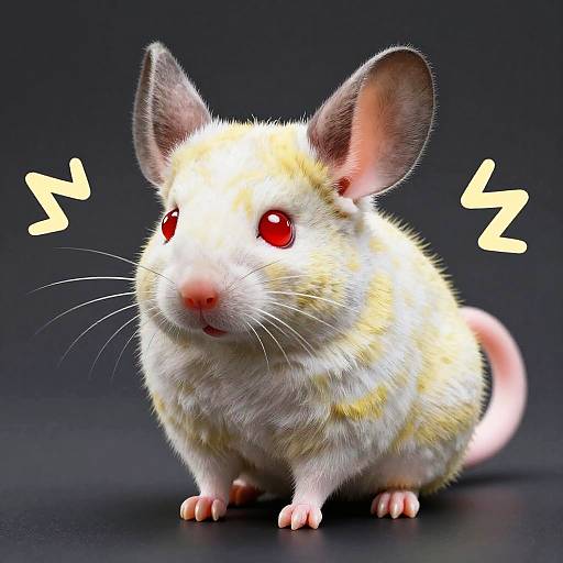 Toy Chinchilla with Red Eyes and Long Ears