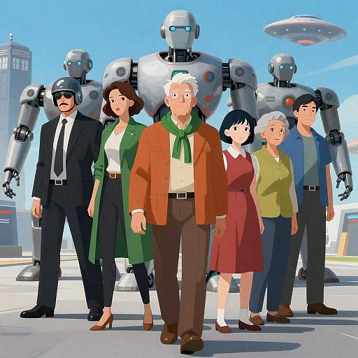 Futuristic Gathering with Robots and People