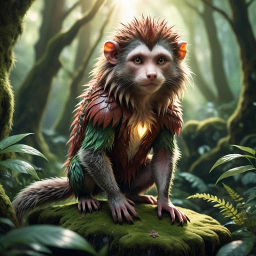 Whimsical Creature in Enchanted Forest