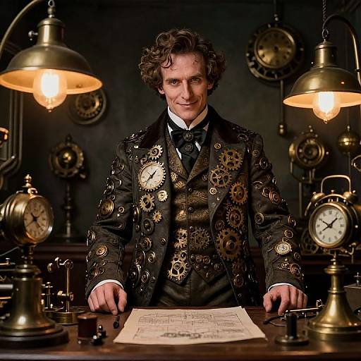 Steampunk Victorian Inventor Portrait