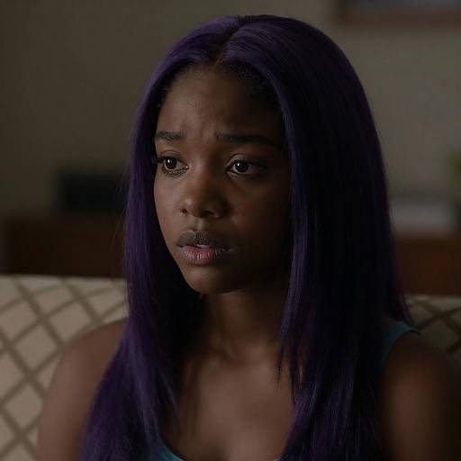 Concerned Young Black Woman in Close-Up