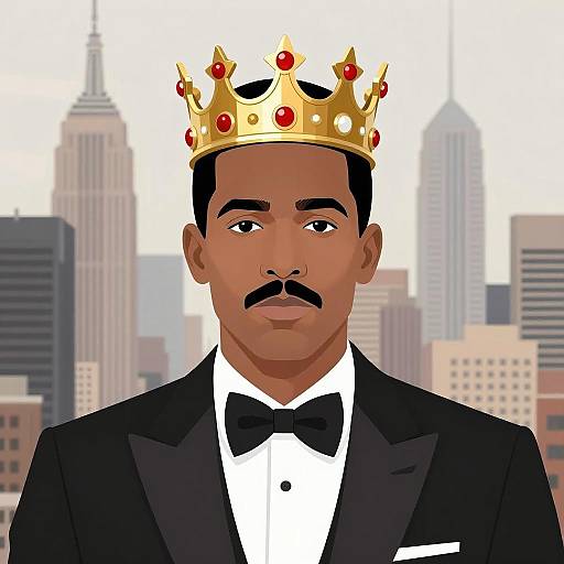 Elegant Man in NYC Cityscape Illustration