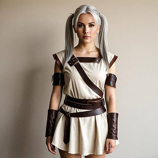 Young woman in fantasy cosplay outfit