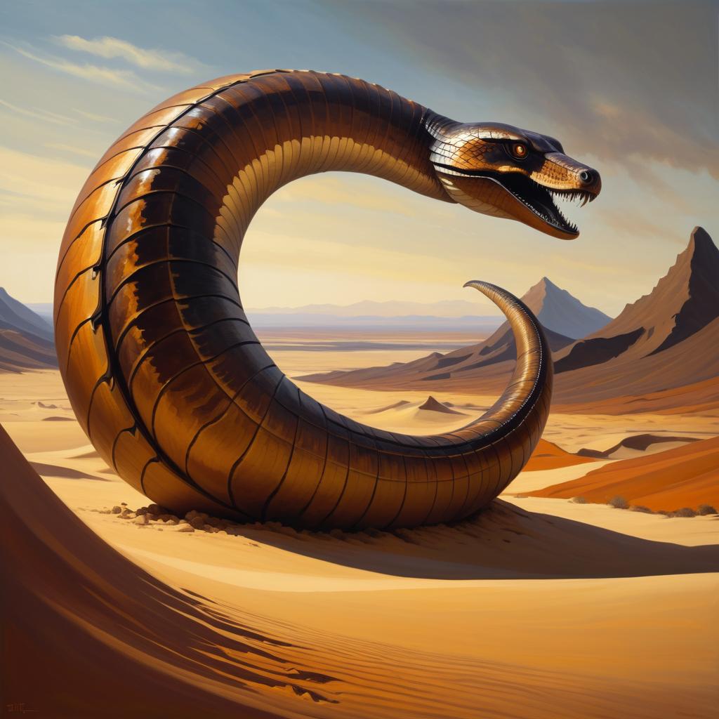 Mythical Sandworm in Fantasy Realism