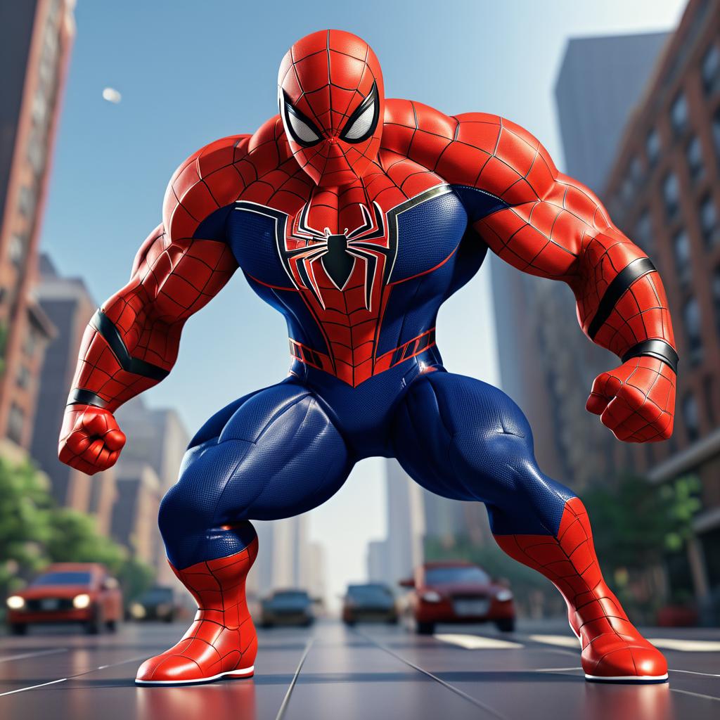 Muscular Spider-Man in Dynamic Pose