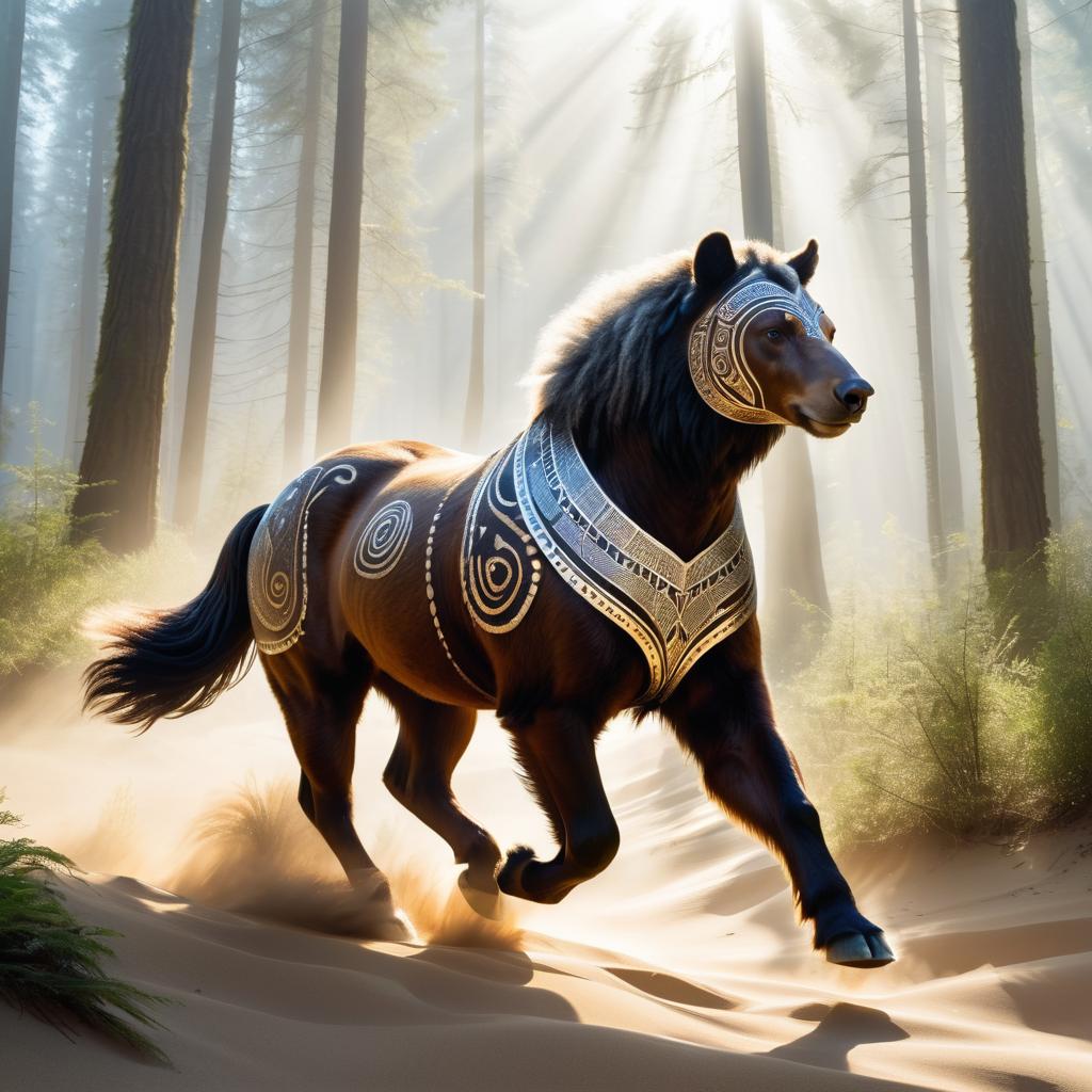 Mystical Centaur-Bear in Enchanted Forest