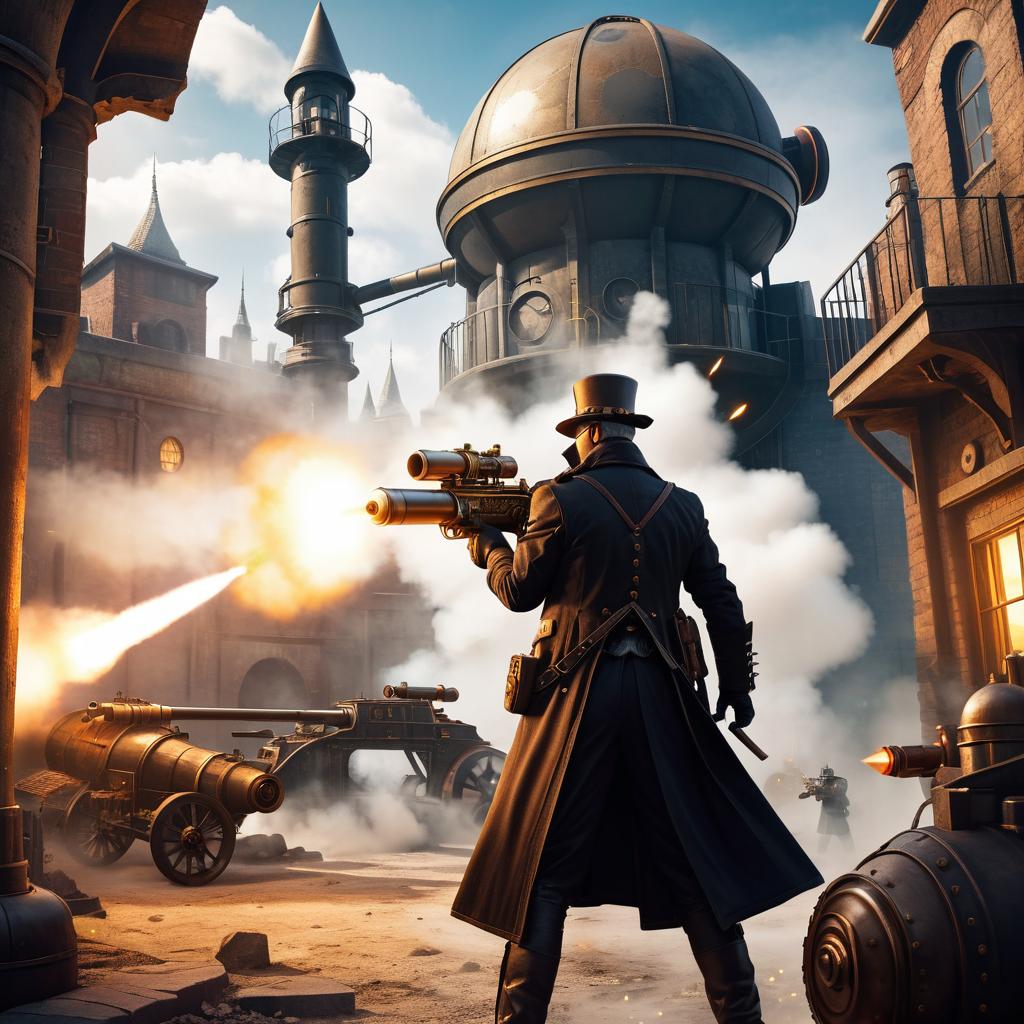 Steampunk Crime Lord with Rocket Launcher