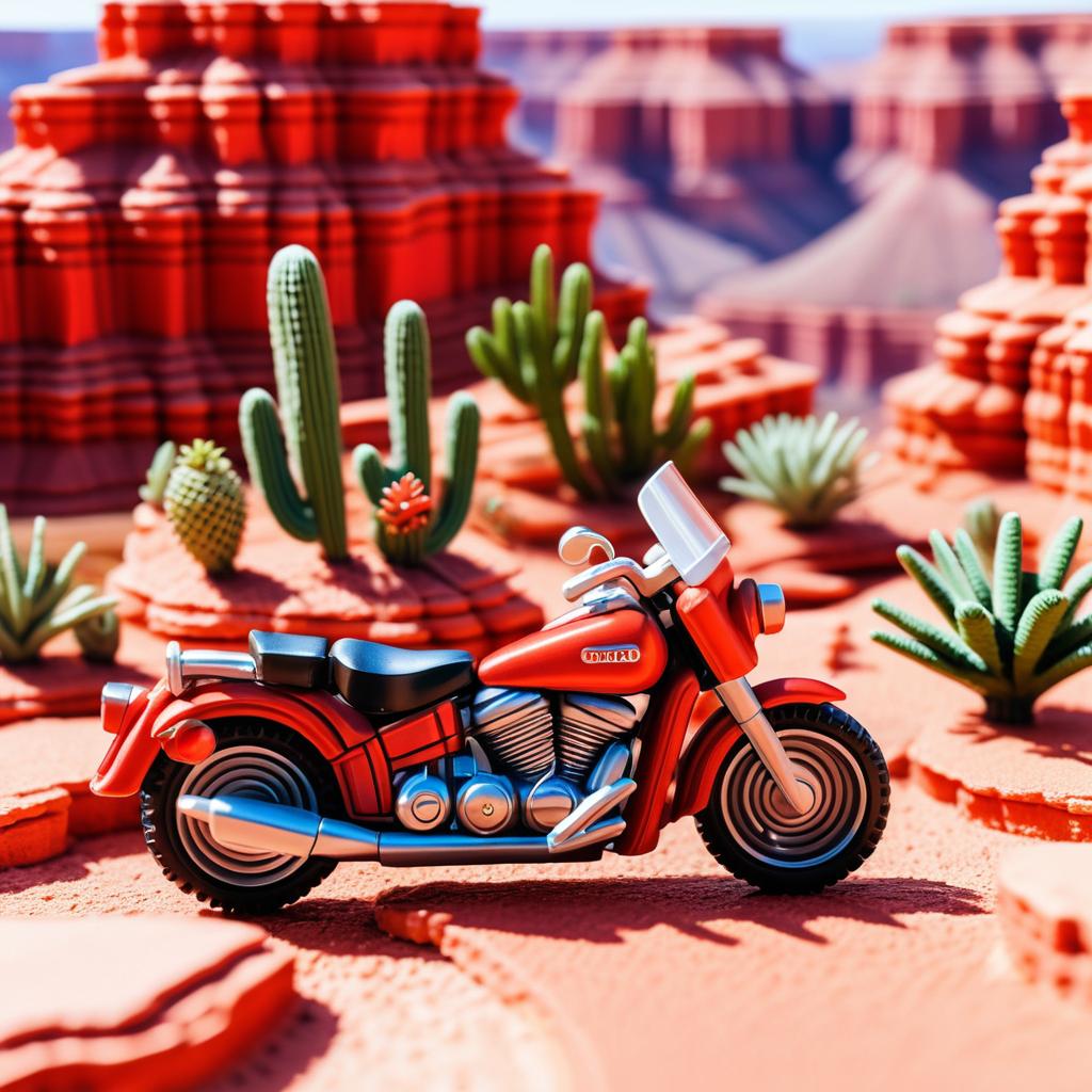 Miniature Motorcycle in Grand Canyon Art