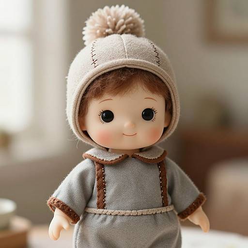 Whimsical Vintage Doll in Cozy Outfit