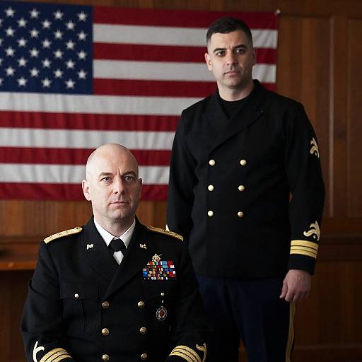 Two Distinguished Men in Military Uniforms