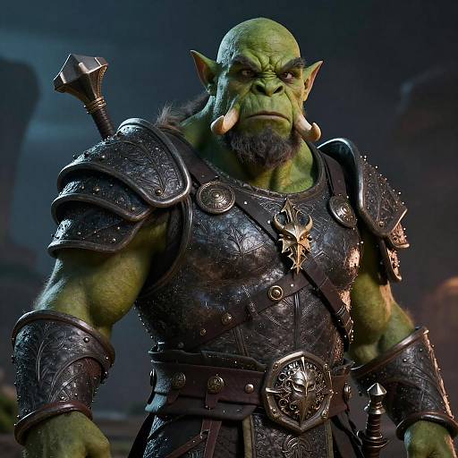 Orc Warrior in Detailed Armor