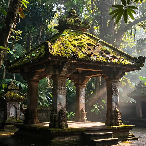 Ancient Jungle Temple at Sunrise