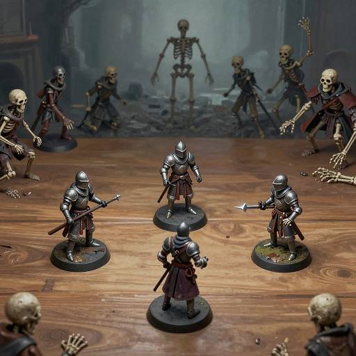Top-Down Realistic Knight Miniatures