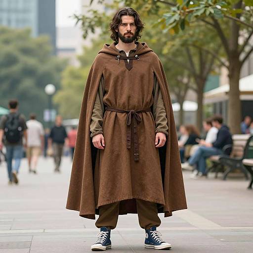 Modern Medieval Man in Urban Park