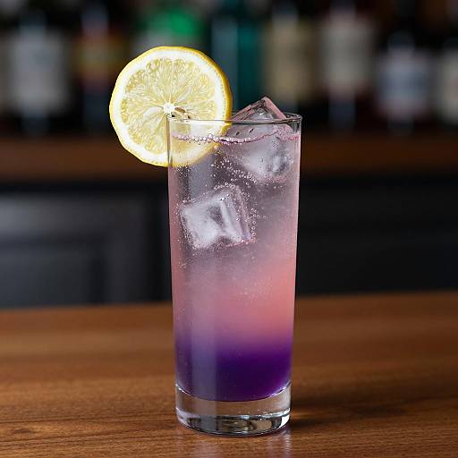 Vibrant Cocktail Over a Wooden Surface