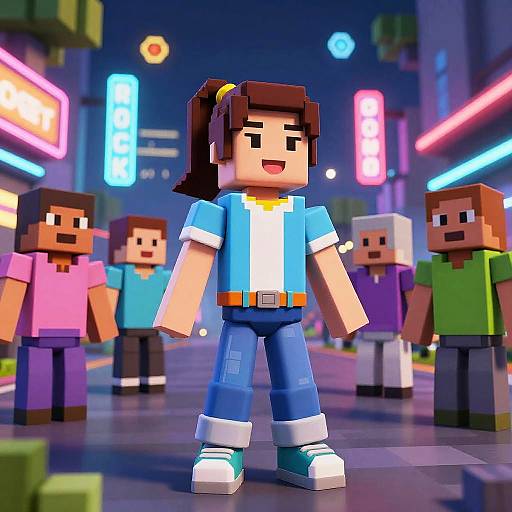 Roblox Noob Hanging Out in Pixel City