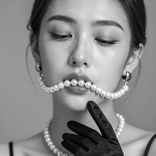 Elegant Woman in Black and White Portrait