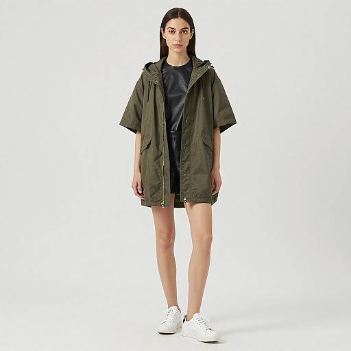Casual Streetwear Look with Olive Green Parka