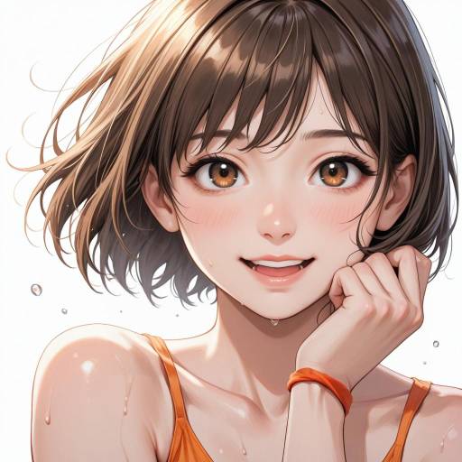Chie with Brown Hair and Blush