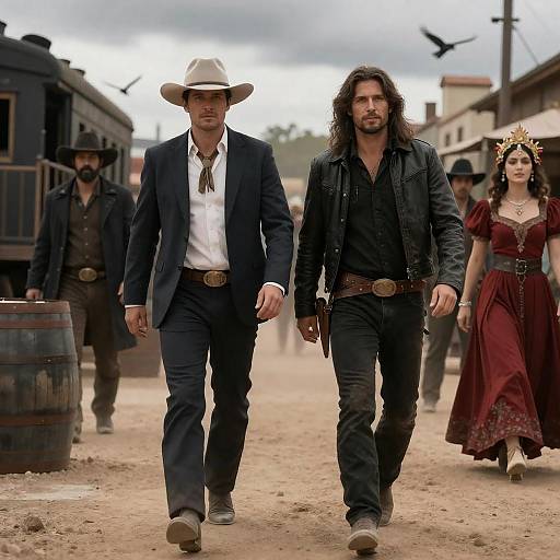 Diverse Characters in a Western Scene