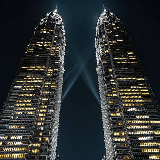 Ethereal Skyscrapers Bridging Cosmos