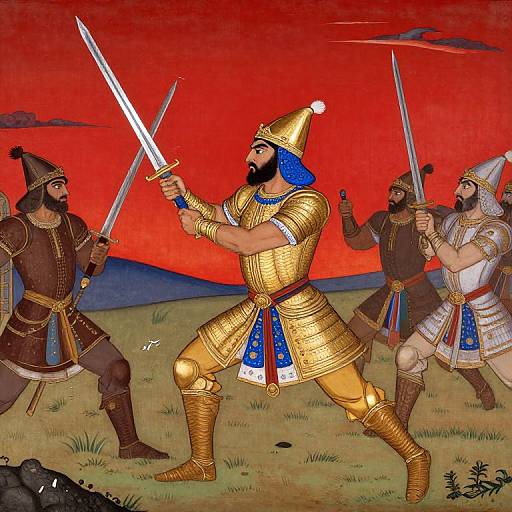 Sohrab's Valor at Crimson Sunset