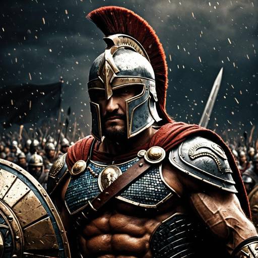 Epic Spartan Warrior in Detailed Armor