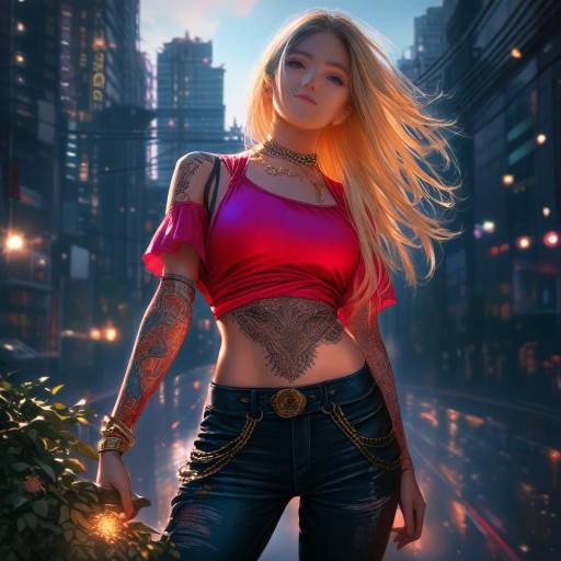 Blonde Girl in Chainsaw Man Inspired Scene