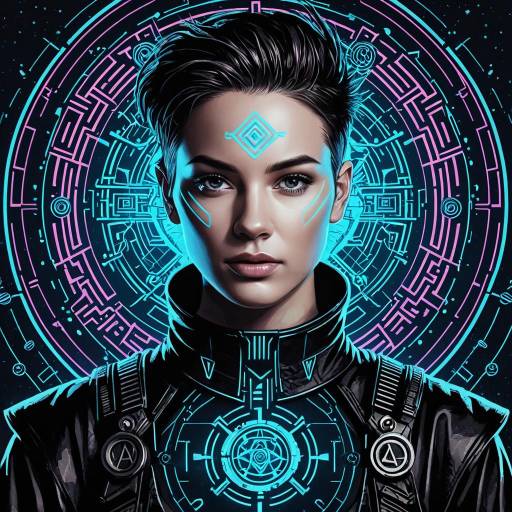 Cybernetic Genderfluid Technomancer Portrait