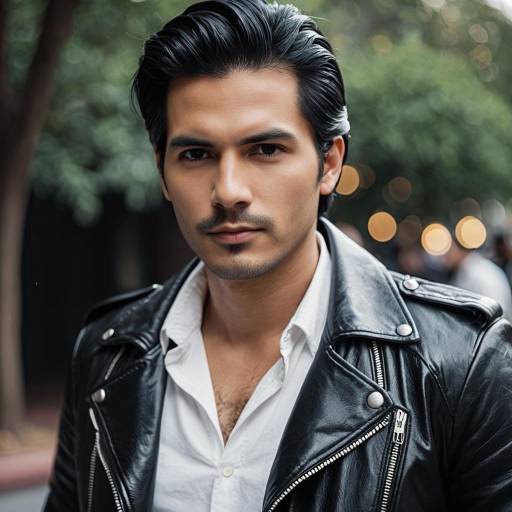 Man in Black Leather Jacket and White Shirt