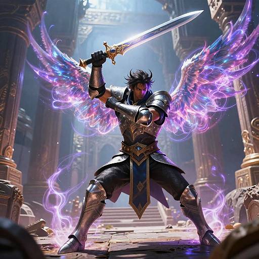 Kalashtar Paladin Charging Battle Scene