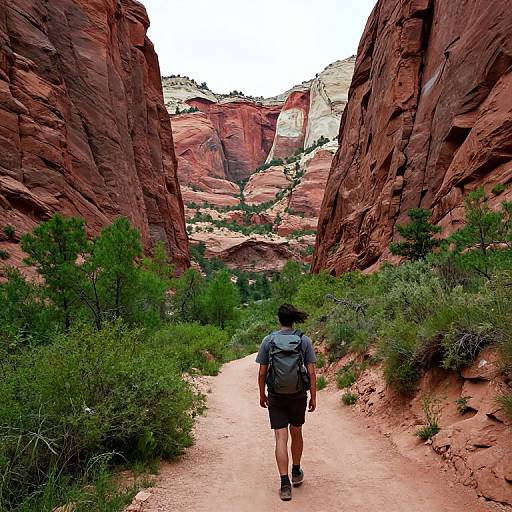 Solitary Hiker in Majestic Nature