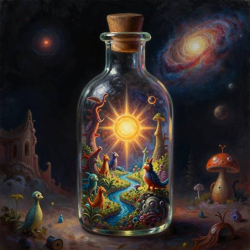 Universe in a Bottle Surreal Masterpiece