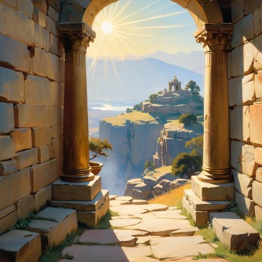 Ancient Ruins Overlooking Mountain Landscape