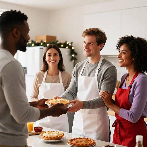 Festive Kitchen Gathering with Friends