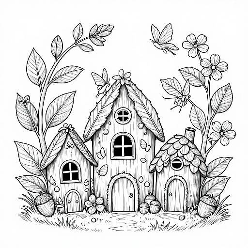 Mystical Fairy Houses Coloring Book