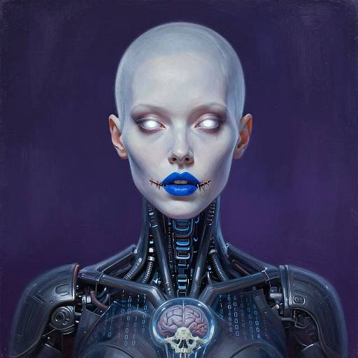Mysterious Cyborg Female Portrait