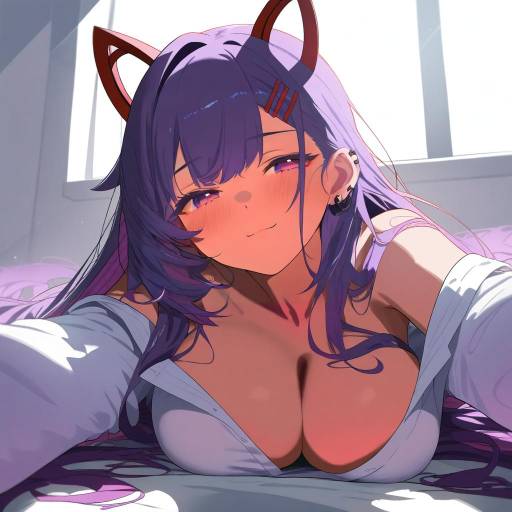 Illustration of Akuma nihmune, indie virtual youtuber in the style of Abmayo