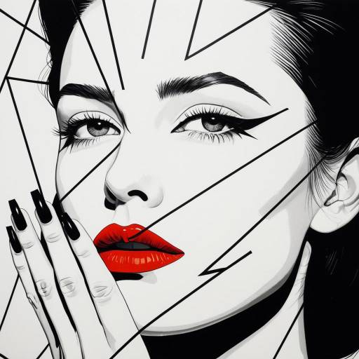 Patrick Nagel Style Woman Portrait Patrick Nagel Style Woman Portrait