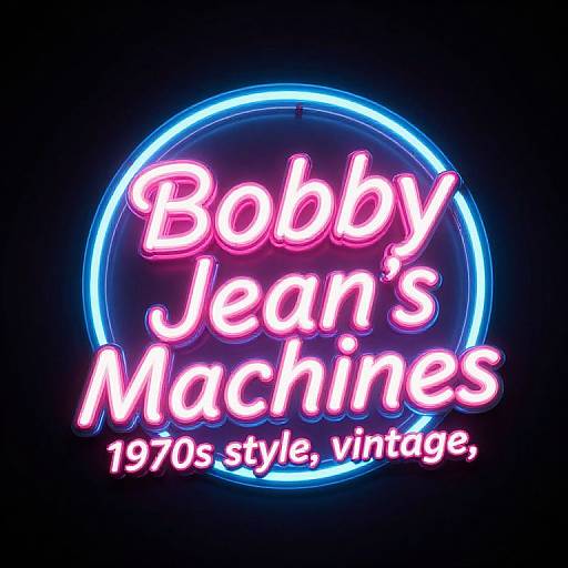 Neon sign with pink and blue text reading 