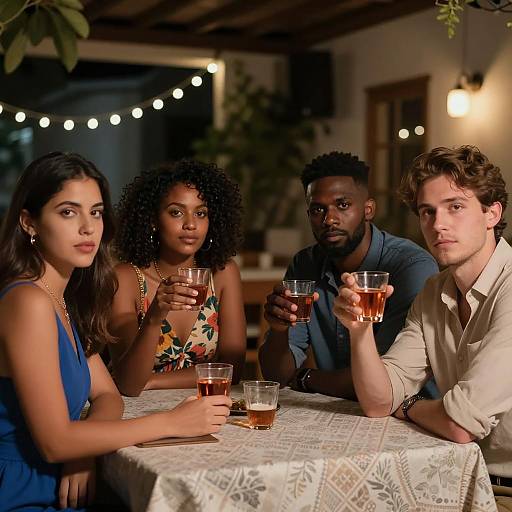 Gathering in a Dimly Lit Room