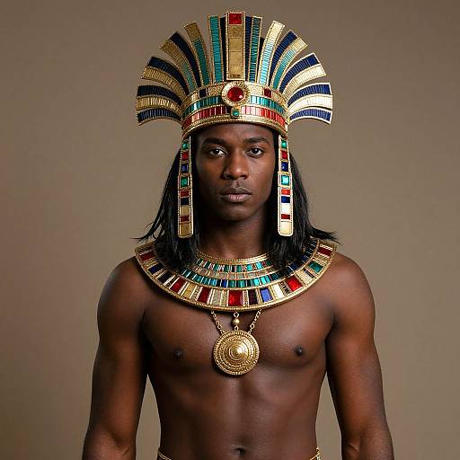 Aztec God Costume on Dark-Skinned Male